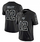 Men's Tampa Bay Buccaneers #12 Tom Brady Black Reflective Limited Stitched Jersey,baseball caps,new era cap wholesale,wholesale hats